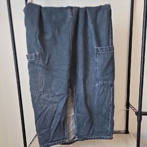 Womens Denim Skirt Old Navy Front Slit Size 16